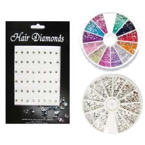   colours+ 1000 Silver Moon rhinestones with 12 different shapes