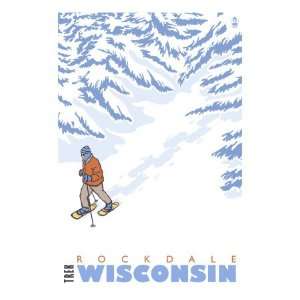  Stylized Snowshoer, Rockdale, Wisconsin Premium Poster 