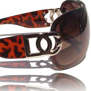 Womens DG Sunglasses Designer One Piece Lens Black Pink Tortoise New 