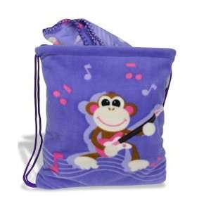 Rock n Roll Monkey Fleece   Blanket Backpack Toys 