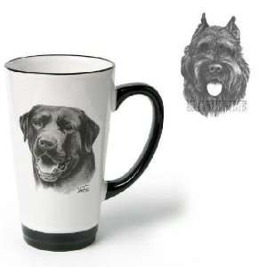  Porcelain Funnel Cup with Bouvier (Black and white, 6 inch 