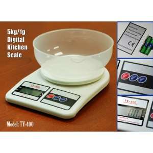  5000g Digital Kitchen Food Bowl Scale 5kg Diet 10# Office 