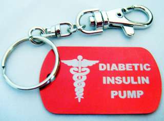 DIABETIC INSULIN PUMP LASER MEDICAL ALERT ID KEY CHAIN  