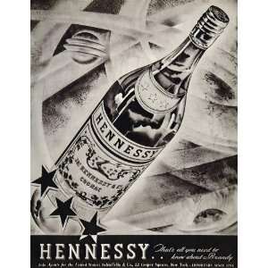   Three Star Cognac Brandy Bottle   Original Print Ad