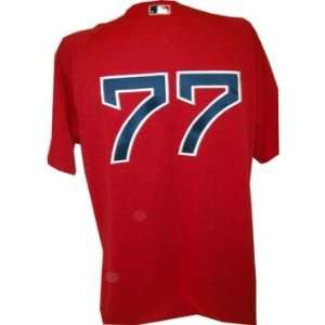 Rob Leary #77 Red Sox 2010 Game Worn Red Jersey (48) (LH818343)   Game 