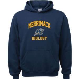 Merrimack Warriors Navy Youth Biology Arch Hooded Sweatshirt  