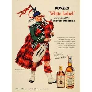  1959 Ad Dewars White Label Scotch Whisky Bruce Clan 