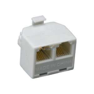  RJ11 One Male to Two Female Modular T Adapter Electronics