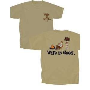  Wife is Good Camping T Shirt (Putty)