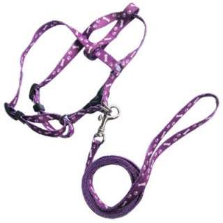 Purple Bone&paw Print Small Pet Dog Lead Leash&harness  
