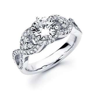 18k White Gold Round Diamond Engagement Ring Semi Mount  