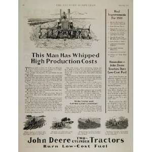  1931 Ad John Deere Two Cylinder Tractor Farm Field RARE 