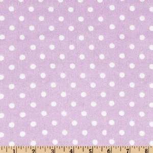  44 Wide Baby Bunting Polka Dots White/Lavender Fabric By 
