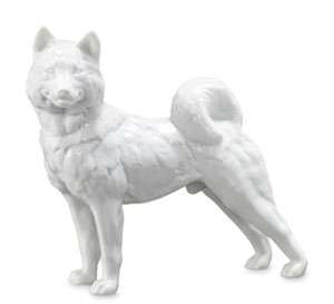 Royal Copenhagen Whites Figurine, Siberian Husky Dog  