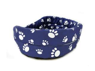 Cozy FUNKY Pet Cat Dog Bed   BLUE WHITE PAW Large SIZE 5  