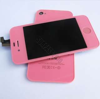 LCD Touch Screen Full Assembly & Back Housing for iPhone 4G 4 PINK 