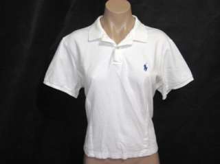 Ralph Lauren Womens White Short Sleeve Classic Fit Polo Shirt Top Size 