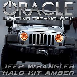 2007 12 Jeep Wrangler ORACLE Headlight HALO Kit  ORANGE (AMBER) LED 