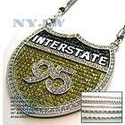 HIP HOP BLING ICED OUT RHY I 95 PENDANT W/ CHAIN SET