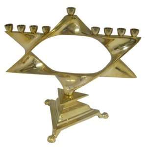  Hanukkah Menorah for Jewish Holiday. Made of Brass. Spiral 