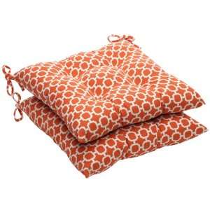  Pack of 2 Eco Friendly Orange & White Geometric Tufted 