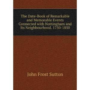   Nottingham and Its Neighbourhood. 1750 1850 John Frost Sutton Books