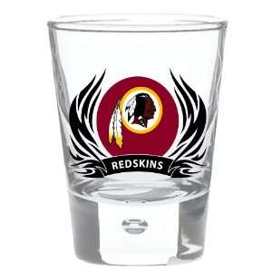  Washington Redskins 2 oz Round Shot Glass Tribal Flames 