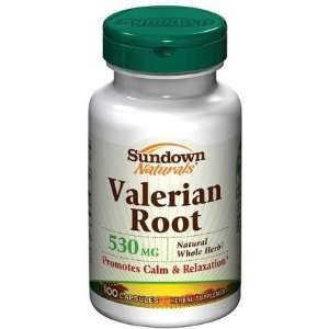  Sundown Valerian Root Whole Herb 530 mg Caps, 100 ct (Pack 