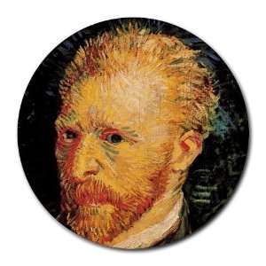   Self Portrait 10 By Vincent Van Gogh Round Mouse Pad