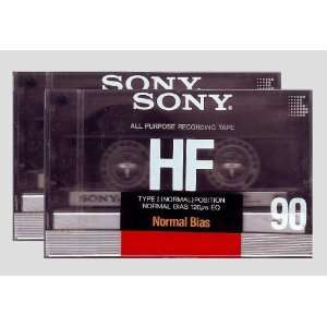  2 Pack SONY HF 90 Normal Bias Low Noise Audio Cassettes 
