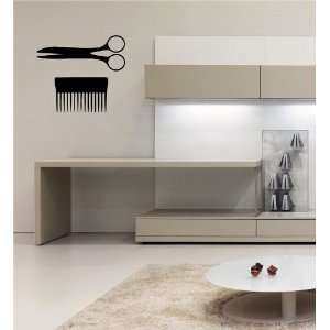  SCISSORS AND A COMB WALL STICKER DECAL ART MURAL O503 