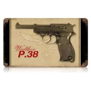  Walther P.38 Axis Military Vintage Metal Sign   Victory 