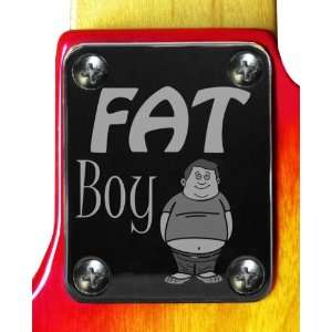  Fat Boy Chrome Engraved Neck Plate Musical Instruments