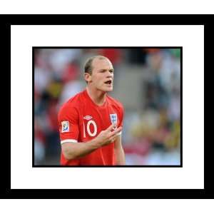  Wayne Rooney (England) 2010 at World Cup Yelling Framed 