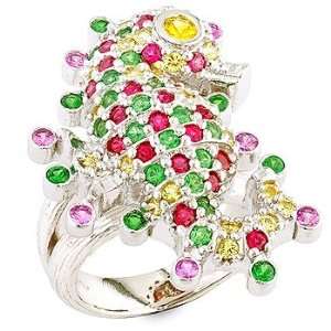  Tsavorite, sapphire, spinel and silver ring. Vanna Weinberg Jewelry