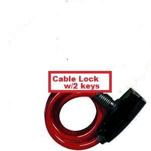  Cable Lock  RED .Bicycle, Motorcycle, Gate, computer 