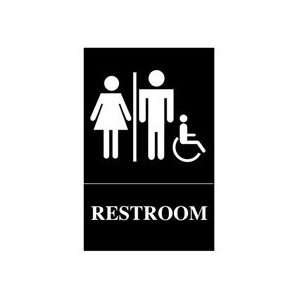   Restroom Accessible Sign, 6 x 9 Inches, Gray (01410)