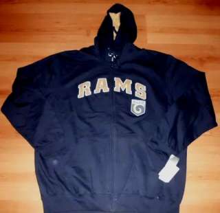 St Louis Rams Hoodie 2XL Special Stitched Full Zip NFL  
