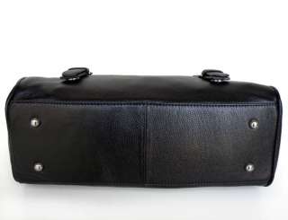 100% Real Leather Black Fashion Handbag Messenger Bag  