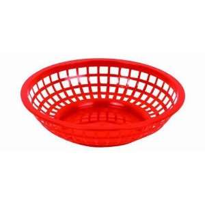  Round Food Baskets, 8 Inch, Red, Case of 1 Dozen Kitchen 