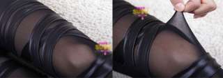   Black Faux Leather Tregging Leggings Shiny Pants Tights Hut  