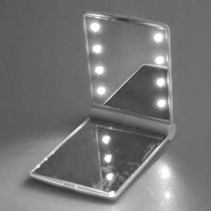  Girls Compact Cosmetic Make Up Mirror With 8 LED Lights 