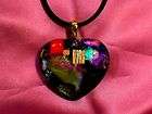Fused Dichroic Art Glass Heart Pendant, by Meghan