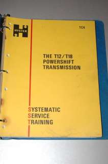 HYSTER FORKLIFT T12 T18 TRANSMISSION SERVICE MANUAL  
