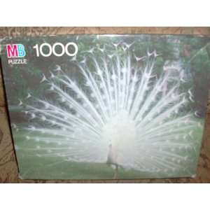   Rare White Peacock 1000 Piece Puzzle By Milton Bradley Toys & Games