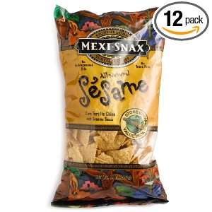 Mexi Snax Sesame Tortilla Chips, 14 Ounce Bags (Pack of 12)