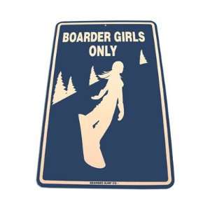  Boarder Girls Only Aluminum Sign in Blue 