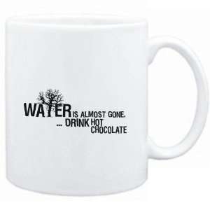 Mug White  Water is almost gone  drink Hot chocolate  Drinks 