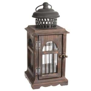  Aged Wood Votive Holder Lantern Wood and Metal by Midwest 