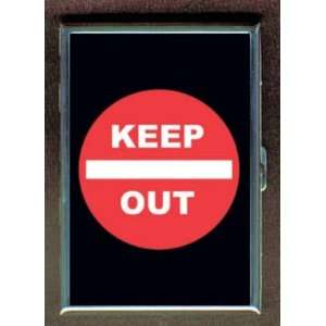 KEEP OUT GRAPHIC SIGN EMO ID Holder, Cigarette Case or Wallet MADE IN 